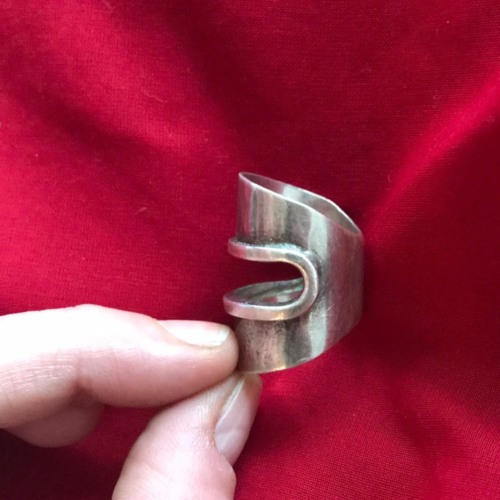 Awesome sterling silver forged saddle ring 6.5 - Picture 5 of 6